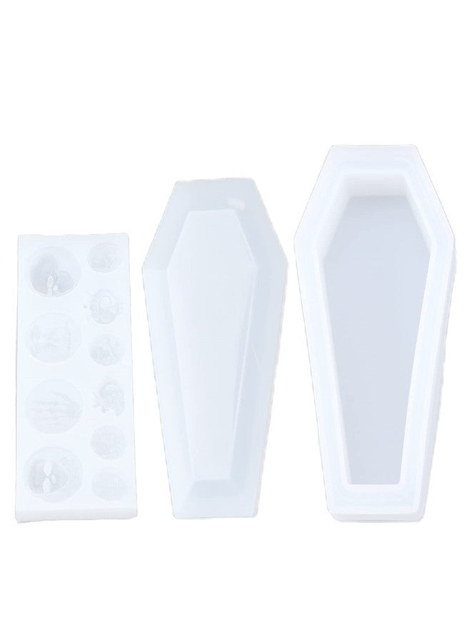 Okuyonic Halloween Cake, 3Pcs Halloween Baking Candy Making Supplies Skeleton Coffin Shape Halloween Silicone for Halloween Gifts - Image 1