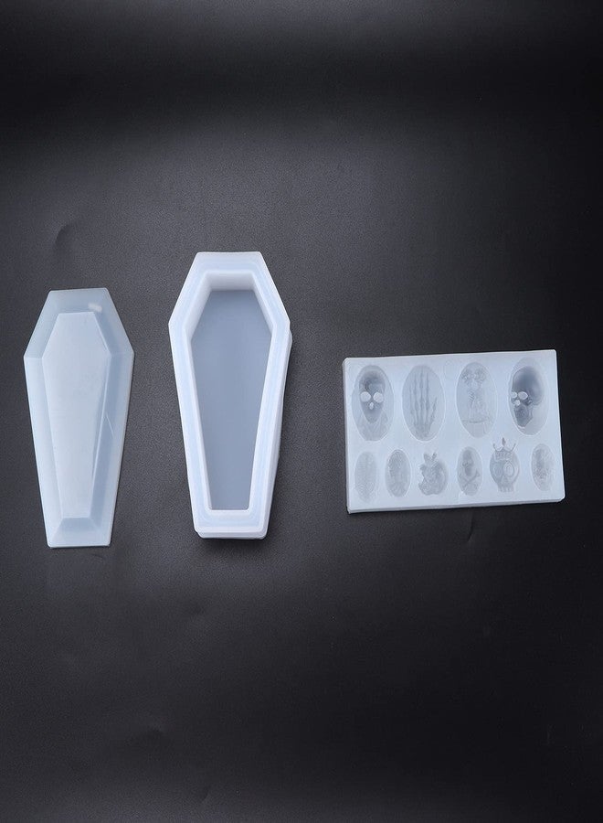 Okuyonic Halloween Cake, 3Pcs Halloween Baking Candy Making Supplies Skeleton Coffin Shape Halloween Silicone for Halloween Gifts - Image 5