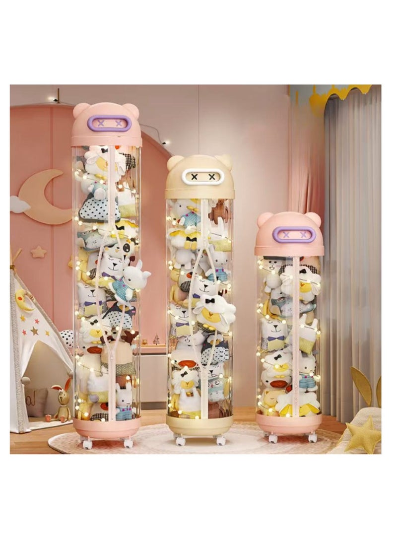 Plush Animal Toy Storage Tube, Vertical Transparent Storage Tube, Cylindrical Plush Toy Storage Organizer, Plush Toy Storage Tube, Suitable for Nursery, Children's Room, Bedroom, Living Room to Store Teddy Bears and Dolls (175cm)  - Image 1