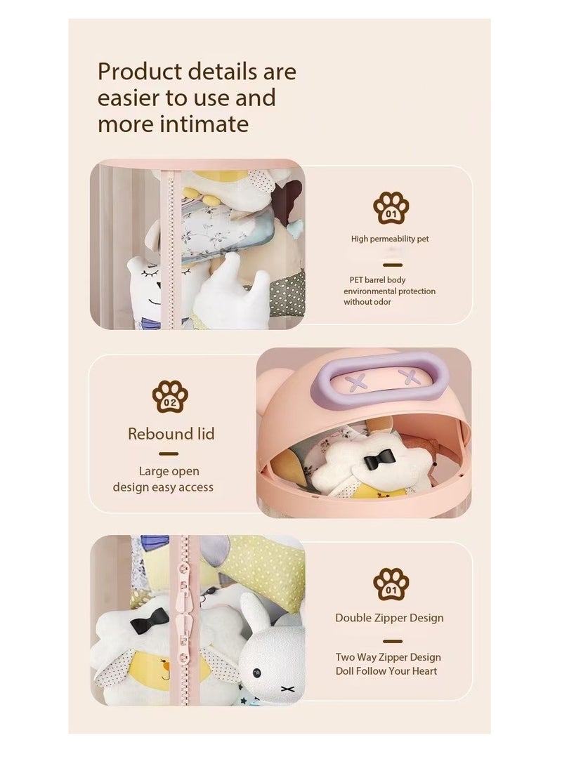 Plush Animal Toy Storage Tube, Vertical Transparent Storage Tube, Cylindrical Plush Toy Storage Organizer, Plush Toy Storage Tube, Suitable for Nursery, Children's Room, Bedroom, Living Room to Store Teddy Bears and Dolls (175cm)  - Image 4