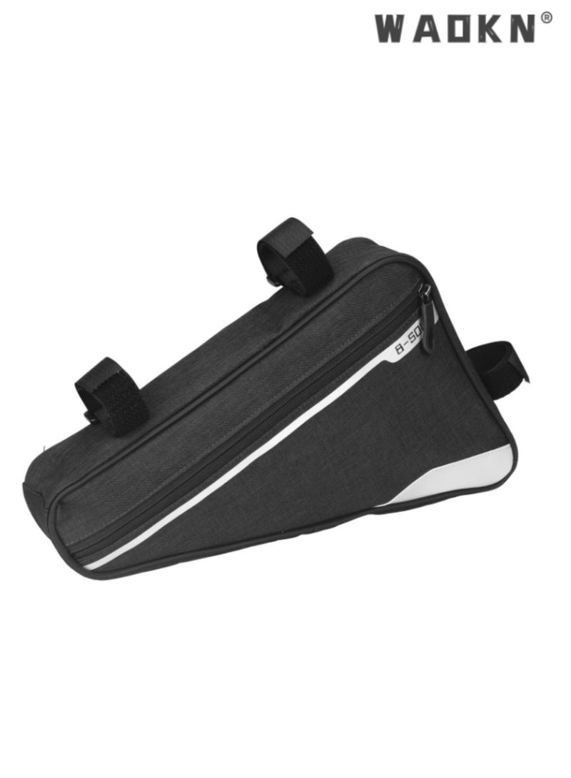 WAOKN Waterproof Bicycle Triangle Bag, Durable Cycling Pouch for Mountain Bikes, Black Bike Frame Bag, Ideal for Outdoor Adventures, Secure and Easy to Install, Keep Essentials Close  - Image 1