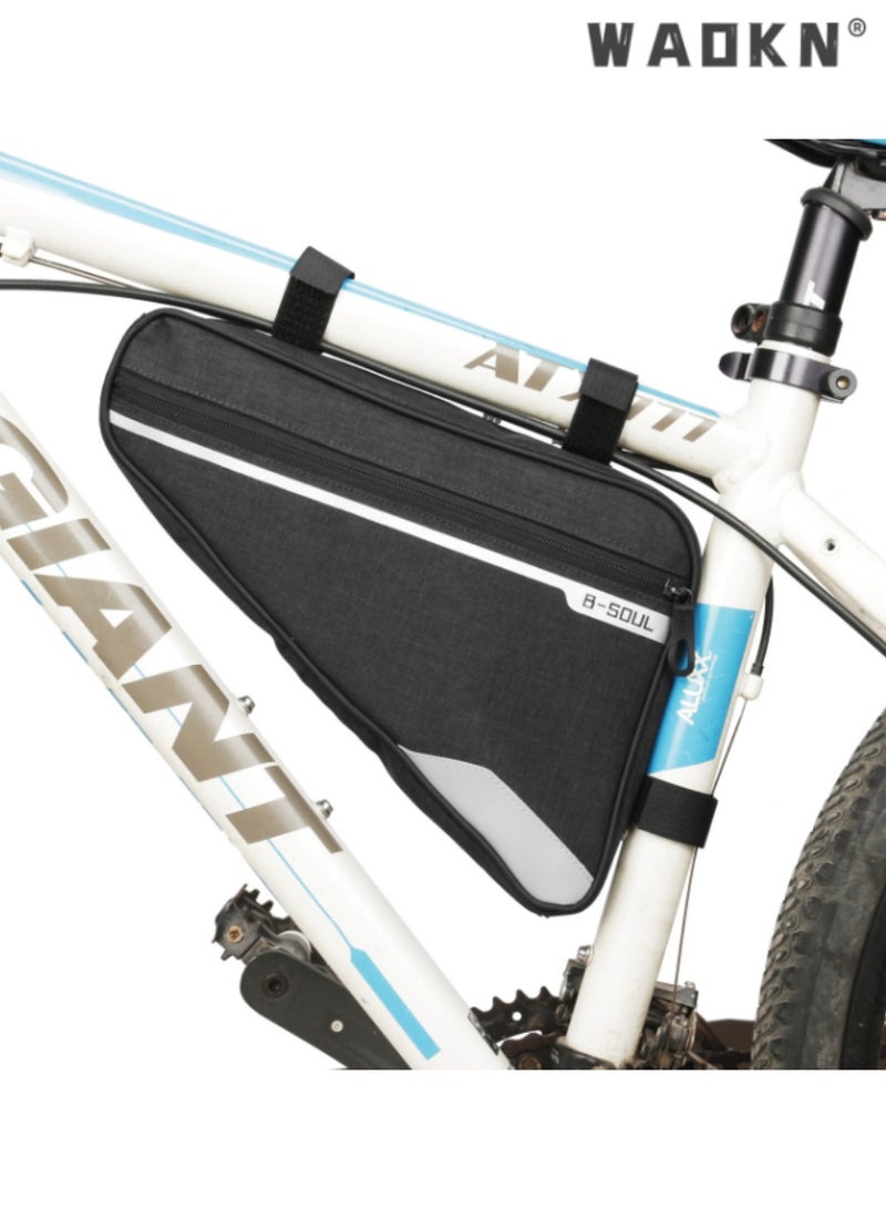 WAOKN Waterproof Bicycle Triangle Bag, Durable Cycling Pouch for Mountain Bikes, Black Bike Frame Bag, Ideal for Outdoor Adventures, Secure and Easy to Install, Keep Essentials Close  - Image 2