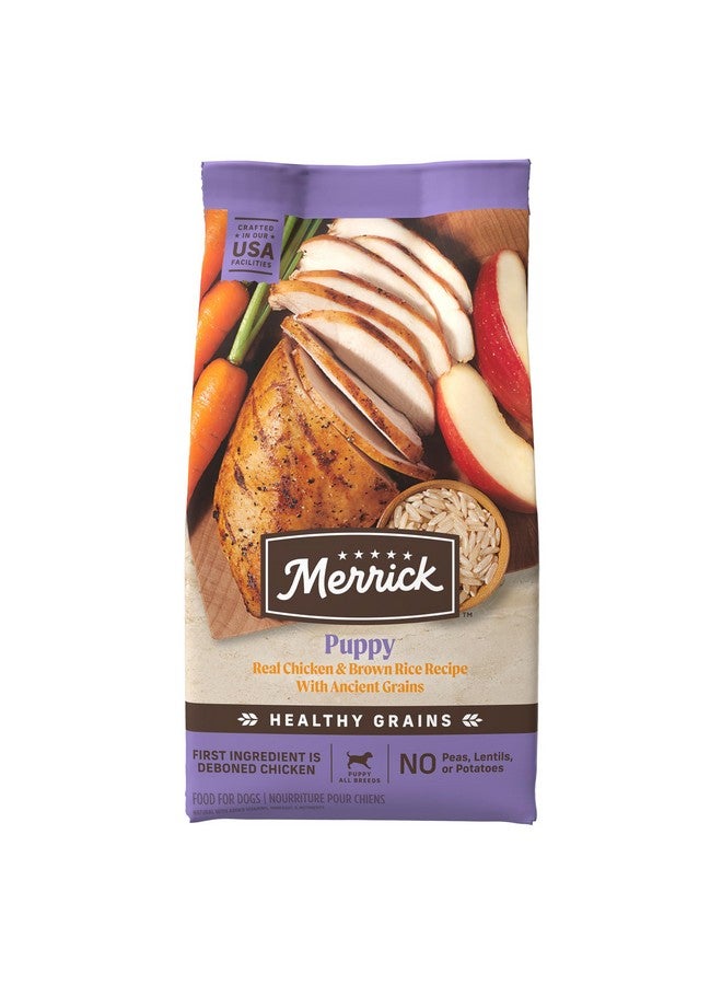 ميريك طعام الكلاب الجاف الفاخر من Healthy Grains، طعام صحي وطبيعي لهضم صحي، وصفة للجراء - كيس 4.0 رطل - Image 1