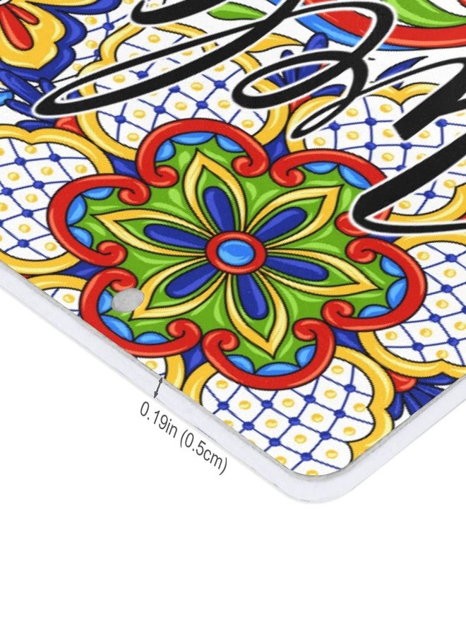 xigua Welcome Sign Front Porch Decor - Mexican Talavera Ornamental Ceramic Hanging Plaque Wall Decor for Home Farmhouse 6" X 11" - Image 3