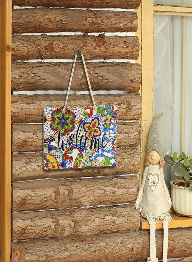 xigua Welcome Sign Front Porch Decor - Mexican Talavera Ornamental Ceramic Hanging Plaque Wall Decor for Home Farmhouse 6" X 11" - Image 4