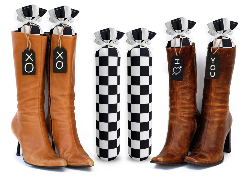 My Boot Trees - Boot Shaper Stands for Closet Organization - Keeps Them Shaped Properly - Many Patterns to Choose from - 1 Pair (Black)