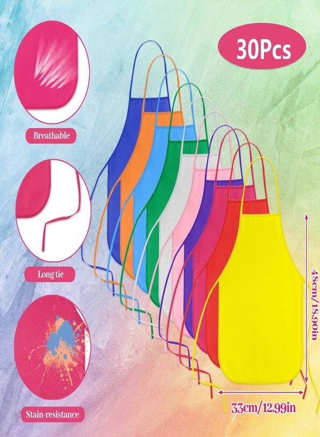 KUUQA Kids Aprons for Art - 30 Pack Painting Smocks, Classroom & Party Supplies - Image 2