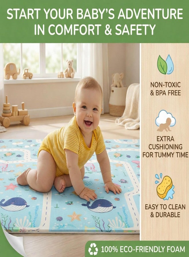Liltoes Reversible Baby Play Mat, Extra Large Babies Folding Mat, Waterproof and Portable Kids Floor Mat for Learning & Crawling, Foldable Foam Mat for Kids (Size- 6.5x5 ft) - Image 4