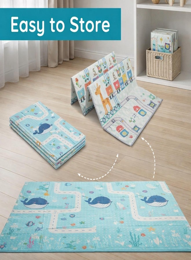 Liltoes Reversible Baby Play Mat, Extra Large Babies Folding Mat, Waterproof and Portable Kids Floor Mat for Learning & Crawling, Foldable Foam Mat for Kids (Size- 6.5x5 ft) - Image 3