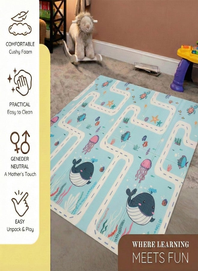 Liltoes Reversible Baby Play Mat, Extra Large Babies Folding Mat, Waterproof and Portable Kids Floor Mat for Learning & Crawling, Foldable Foam Mat for Kids (Size- 6.5x5 ft) - Image 2