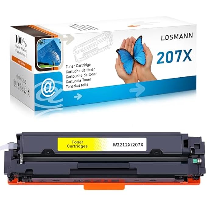 207X W2212X مع حبر متوافق مع HP 207X 207A W2212A بديل لطابعة HP COLOR LASERJET PRO MFP M283FDW M255DW M282NW M283FDN M255NW (أصفر) - Image 1