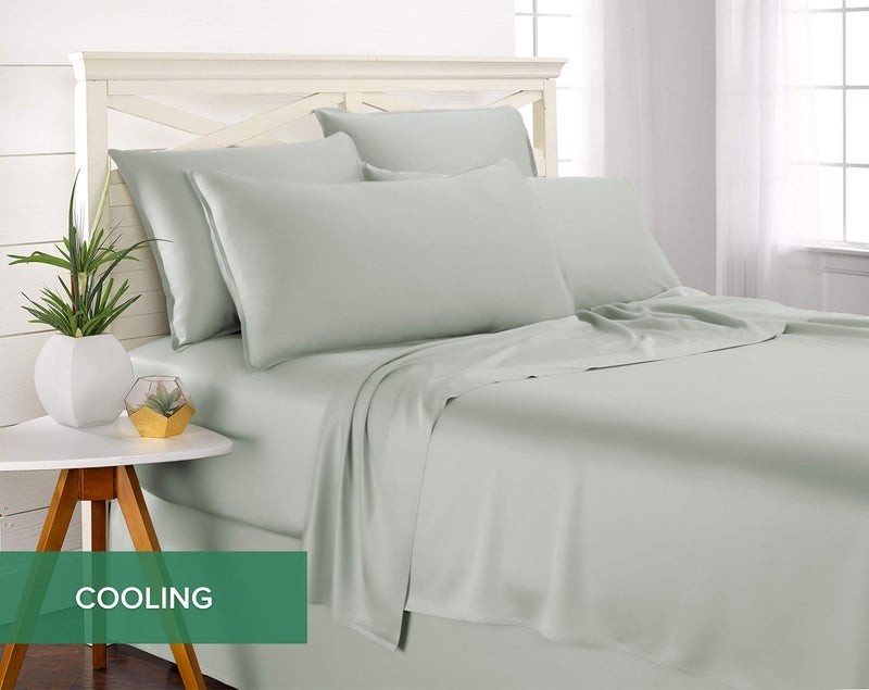 Pure Bamboo Full Sheets by Pure Bamboo  Genuine 100% Organic Viscose Derived from Bamboo Bed Sheet Set  Luxuriously Soft & Cooling  Double Stitching  Lifetime Quality Promise (Full  Sea Glass)  - Image 5