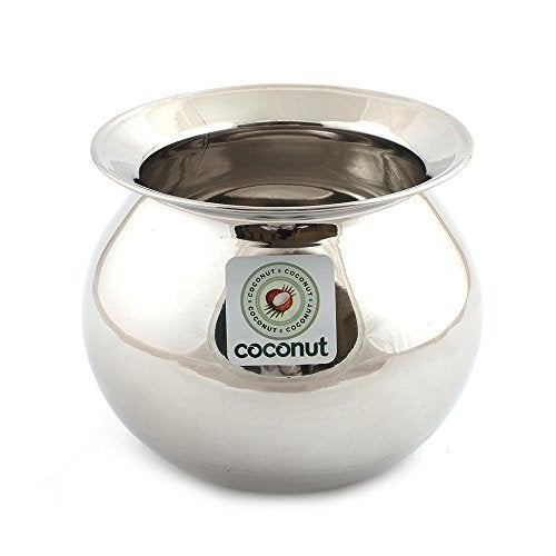 Coconut Stainless Steel Heavy Gauge Pongal Pot | Gundu Balloon Handi | Multipurpose Steel Cooking Vessel | Rust Resistant, Durable Kitchen Pot for Daily & Festival Use (1500ml) - Image 1
