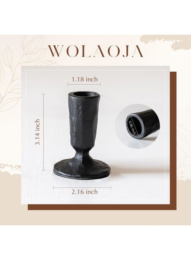 WOLAOJA Candle Sticks Holder Decor, Set of 2 Vintage Black Candle Holders, Modern Decorative Tapered Candlestick Holders Centerpiece for Dining Table Centerpiece, Wedding, Party Decor - Image 4