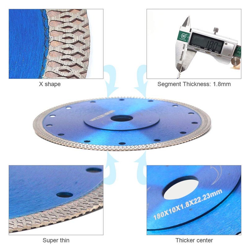 DAPRO Super Thin Diamond Tile Blade Porcelain Saw Blade for Cutting Porcelain Tile Granite Marbles (7") - Image 5