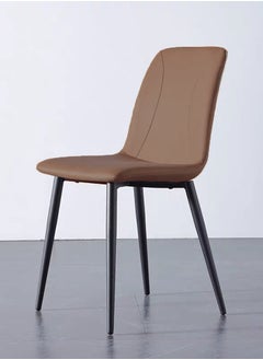 LANNY Jeffcoco Furniture Dining Chair Leather Seat,Desk Chair, Modern Design Dining Room Furniture, (Brown Chair One Piece)  - Image 1
