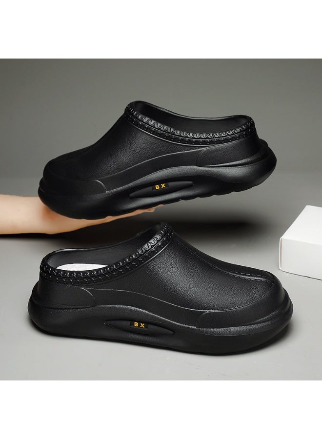 BX Surgical shoes, chef shoes, unisex fully enclosed breathable shoes, protective shoes, suitable for doctors, nurses, chefs and laboratory staff, non-slip sandals (black). - Image 1