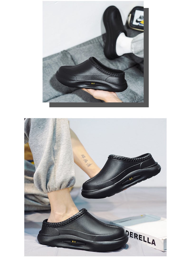 BX Surgical shoes, chef shoes, unisex fully enclosed breathable shoes, protective shoes, suitable for doctors, nurses, chefs and laboratory staff, non-slip sandals (black). - Image 4