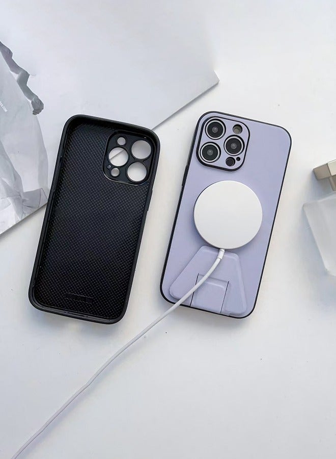 iPhone 14 Pro Max LEEKA Magsafe Wireless Charging Mobile Phone Leather Case For iPhone 14 Plus 13 Mini 12 11 Pro Max XS XR Buckle Ring Stand Back Cover apple iPhone 14 Pro Max (Purple)