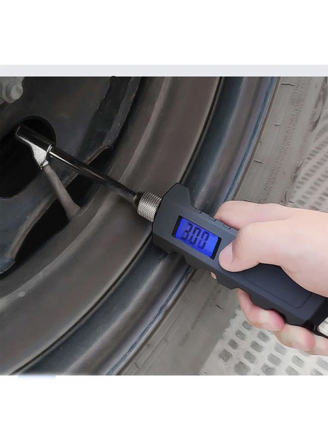 PINKJOY مقياس ضغط الإطارات الرقمي 230 PSI ثقيل الوزن مزدوج الرأس من الفولاذ المقاوم للصدأ مصمم للشاحنات والمركبات الترفيهية مع شاشة LCD مضاءة وخفّاف ملحقات السيارات - Image 5