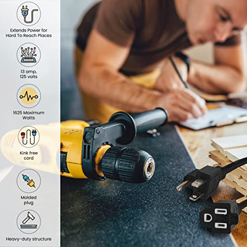 Power By GoGreen Go Green Power Inc. (GG-13715BK) 16/3 SJTW Outdoor Extension Cord, Black, 15 ft - Image 5