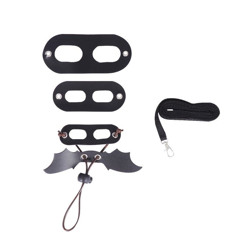 2pcs Reptile Traction Rope Practical Outdoor Pulling Rope Chest Strap for Lizard Squirrel (Black, 3pcs and Wing) - Image 1