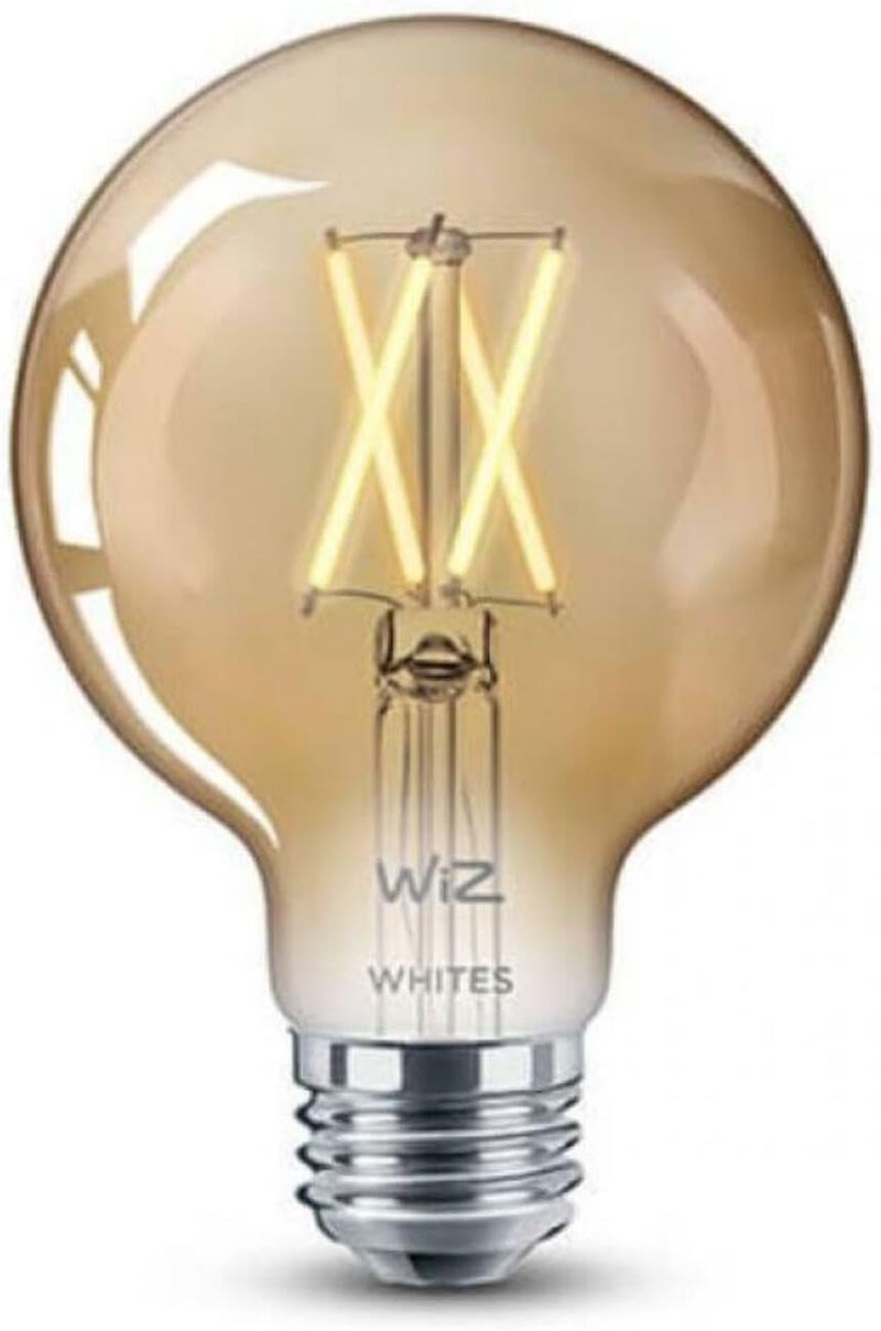 WiZ Tunable White [E27 Edison Screw] لمبة ضوء أمبر ذكية متصلة بالواي فاي. ضوء أبيض دافئ إلى بارد بقوة 60 واط، تحكم بالتطبيق للإضاءة الداخلية المنزلي��، غرفة المعيشة، غرفة النوم.