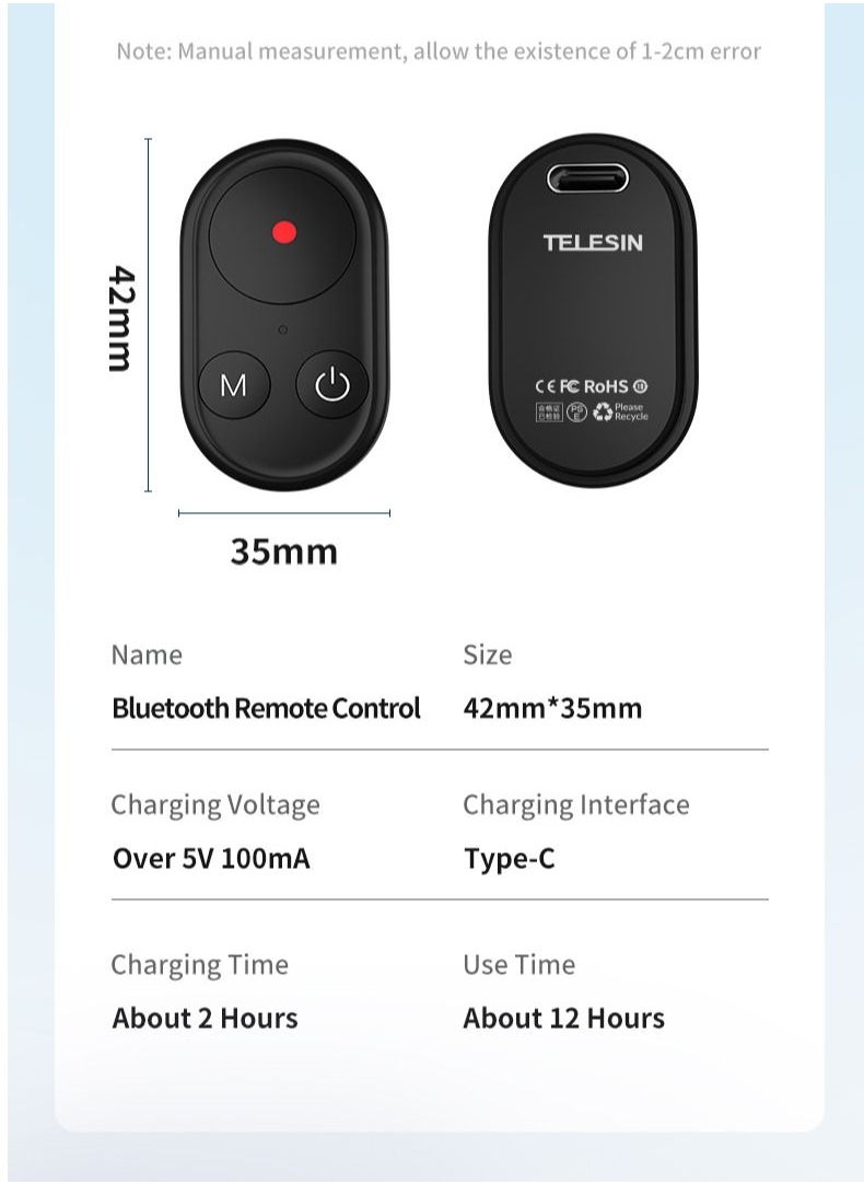TELESIN - TELESIN Wireless Remote Control Selfie Stick for GoPro HERO11/10/9 - Image 1