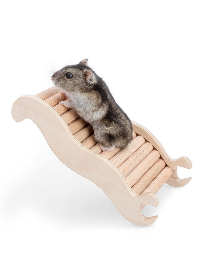 نيتينجيل لعبة تسلق الهامستر من نايت انجيل - جسر خشبي للهامستر والجربوع والفئران والحيوانات الصغيرة (صغير - 6.3 بوصة طول) - Image 1
