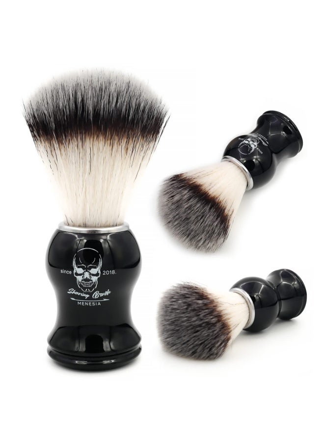 Menesia Shaving Brush for Men, Black Handle Men's Shave Cream & Soap Brush (skull) - Image 1