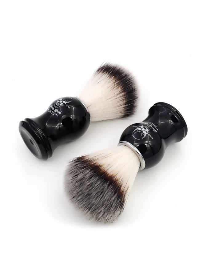 Menesia Shaving Brush for Men, Black Handle Men's Shave Cream & Soap Brush (skull) - Image 4