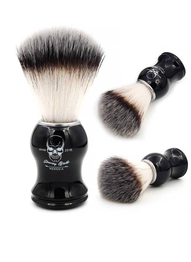 menesia Shaving Brush for Men, Black handle Shave Brush,Mens Shaving Cream & Soap Brush (skull)  - Image 1