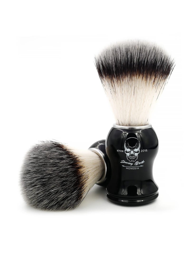 menesia Shaving Brush for Men, Black handle Shave Brush,Mens Shaving Cream & Soap Brush (skull)  - Image 2