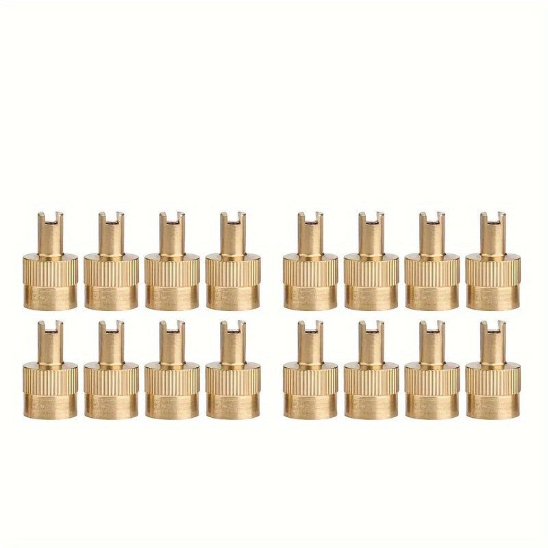 16 Pcs Silver Metal Slotted Valve Caps with Valve Core Remover For Schrader Car Motorcycle Bicycle Tire Nipples - Image 1