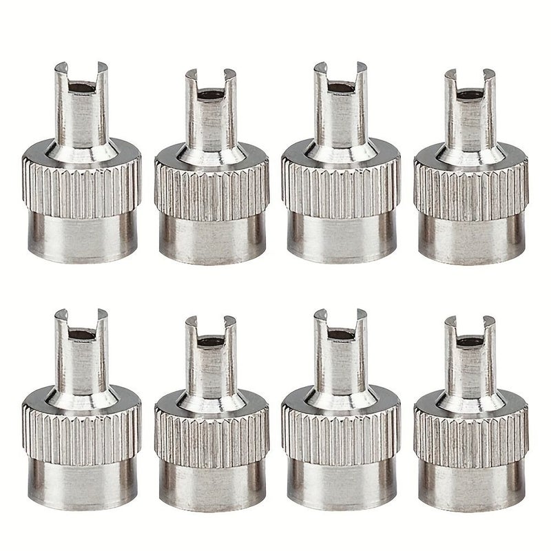16 Pcs Silver Metal Slotted Valve Caps with Valve Core Remover For Schrader Car Motorcycle Bicycle Tire Nipples - Image 3