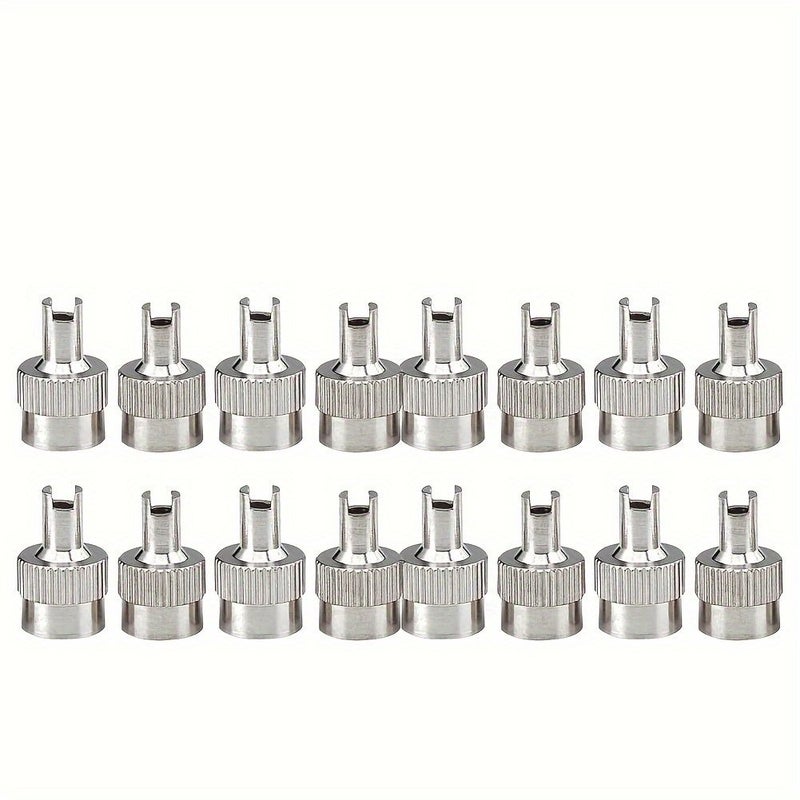 16 Pcs Silver Metal Slotted Valve Caps with Valve Core Remover For Schrader Car Motorcycle Bicycle Tire Nipples - Image 5