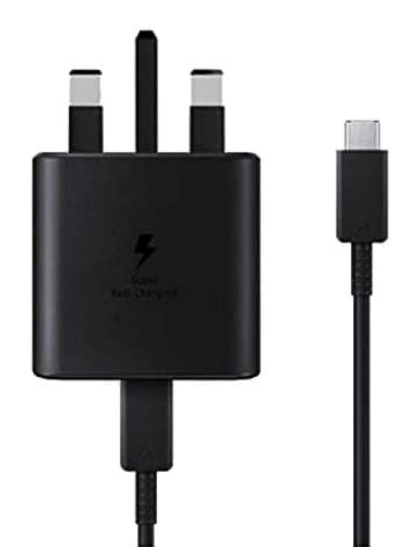 compatible Samsung 45W USB Type C UK Travel Adaptor with Cable, EP-TA845XBEGGB, BlackSamsung Original 45W Fast Charging USB-C Mobile Phone Mains Plug/Wall Charger, Genuine Samsung Charger Samsung UK  - Image 1