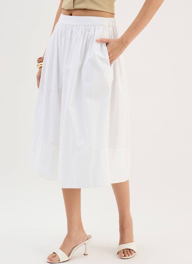 SALT ATTIRE Women Cotton Midi A-Line Skirt - Image 4