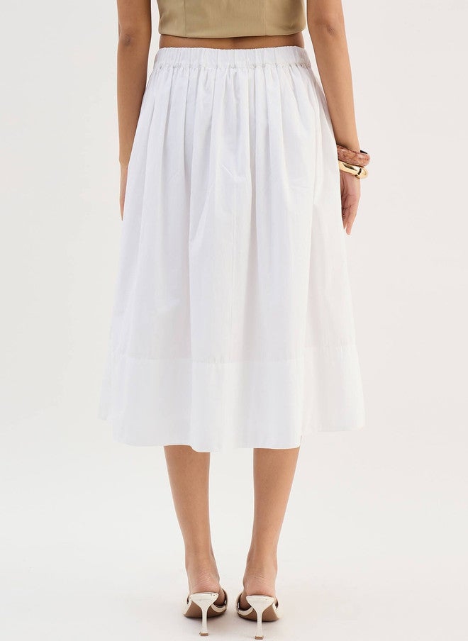 SALT ATTIRE Women Cotton Midi A-Line Skirt - Image 5