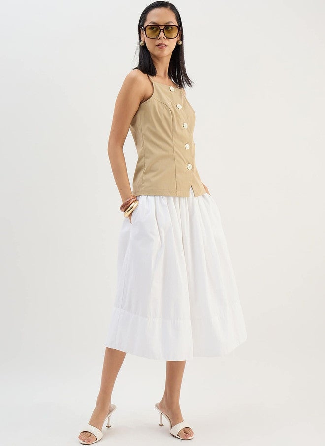 SALT ATTIRE Women Cotton Midi A-Line Skirt - Image 1