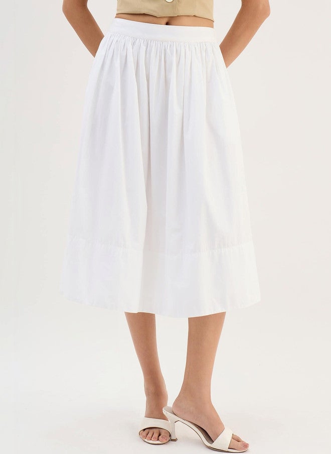 SALT ATTIRE Women Cotton Midi A-Line Skirt - Image 2