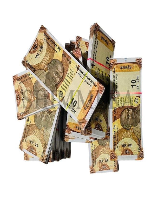 Shimmera Pack of 10rupees Bundle Duplicate Money Fake Currency Notes Dummy Rupee Bundle Money for Kids to Play Nakli Note Learning and Education Money for Kids (Total 500 Notes) - Image 2