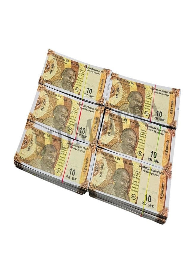 Shimmera Pack of 10rupees Bundle Duplicate Money Fake Currency Notes Dummy Rupee Bundle Money for Kids to Play Nakli Note Learning and Education Money for Kids (Total 500 Notes) - Image 5
