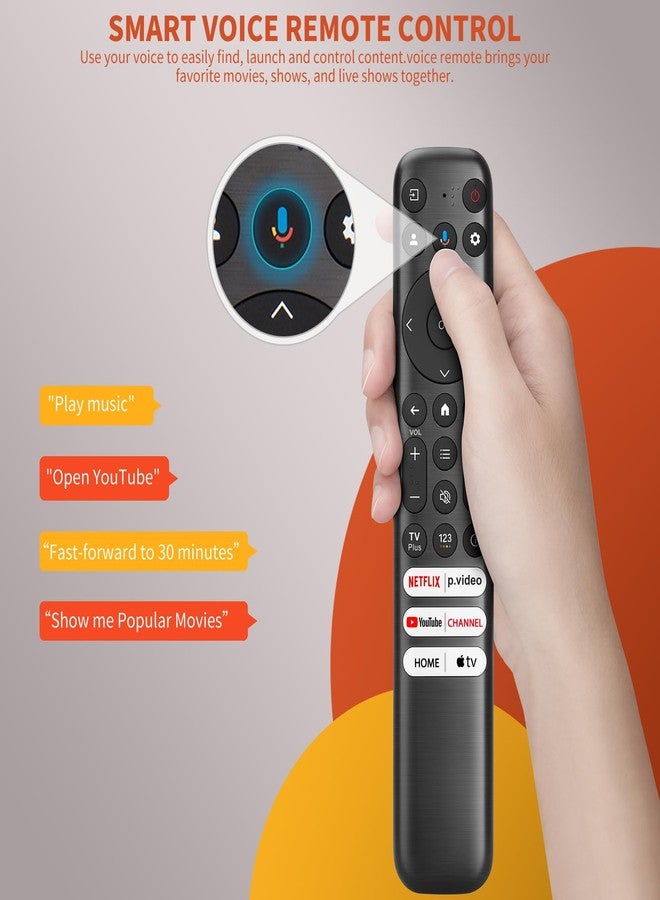 Angrox Voice Replacement Remote for TCL Google TV Remote, Compatible with TCL Q6/Q7/QM8/S3/S4 Series（Not Applicable to Roku TVs） - Image 3