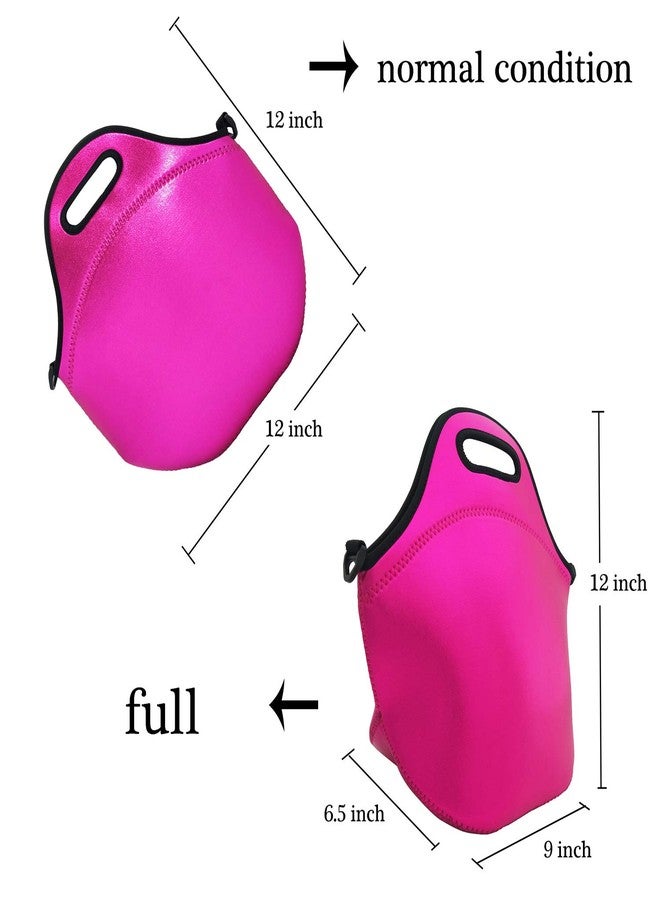 YIDA Neoprene Insulated Lunch bag, Lunch tote Boxes Bags for Women Men Work Office School Picnic Travel (Rose Red) - Image 3