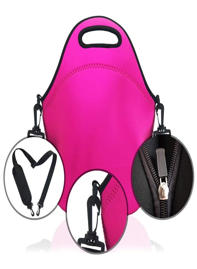 YIDA Neoprene Insulated Lunch bag, Lunch tote Boxes Bags for Women Men Work Office School Picnic Travel (Rose Red) - Image 4
