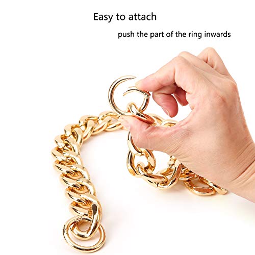 Xiazw DIY Heavy Chunky Aluminum Metal Purse Handle Bag Chain Charms Strap Replacement Handbag Accessories Decoration (Shiny Gold) - Image 5