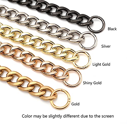 Xiazw DIY Heavy Chunky Aluminum Metal Purse Handle Bag Chain Charms Strap Replacement Handbag Accessories Decoration (Shiny Gold) - Image 4