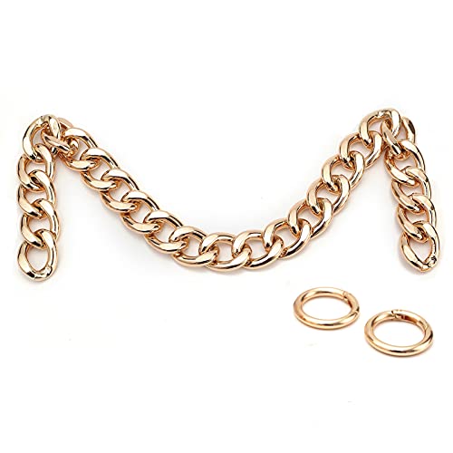 Xiazw DIY Heavy Chunky Aluminum Metal Purse Handle Bag Chain Charms Strap Replacement Handbag Accessories Decoration (Shiny Gold) - Image 1