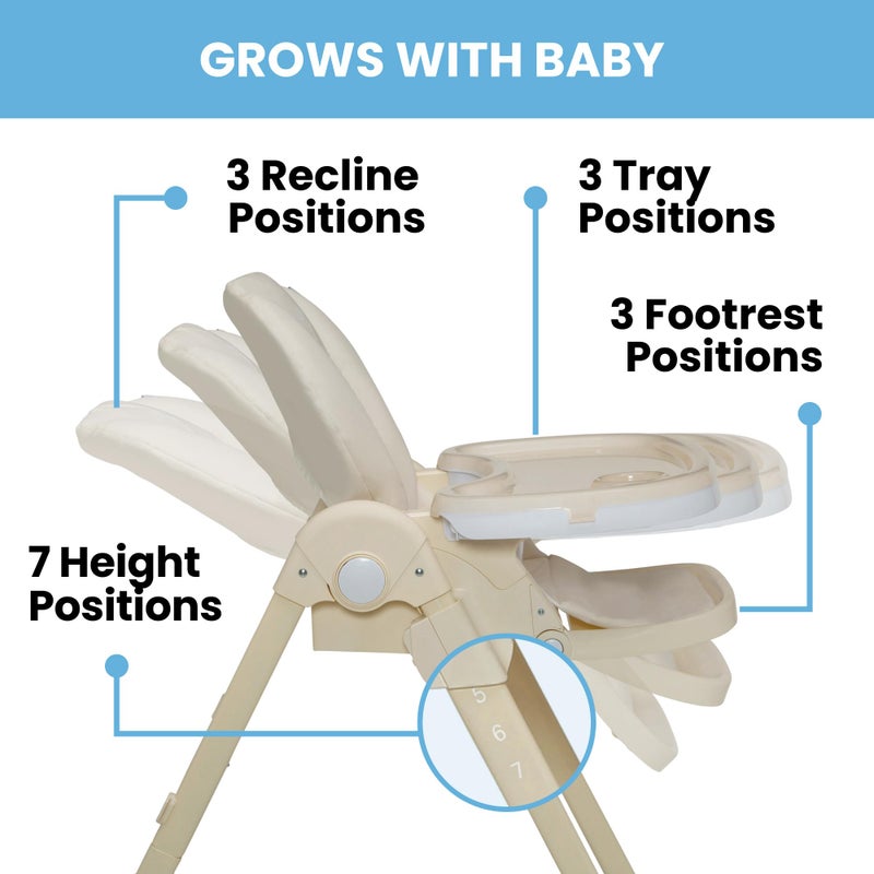 Delta CHILDREN Little Folks by Delta Children 2-in-1 SlimFold High Chair for Babies and Toddlers, Cream - Image 4